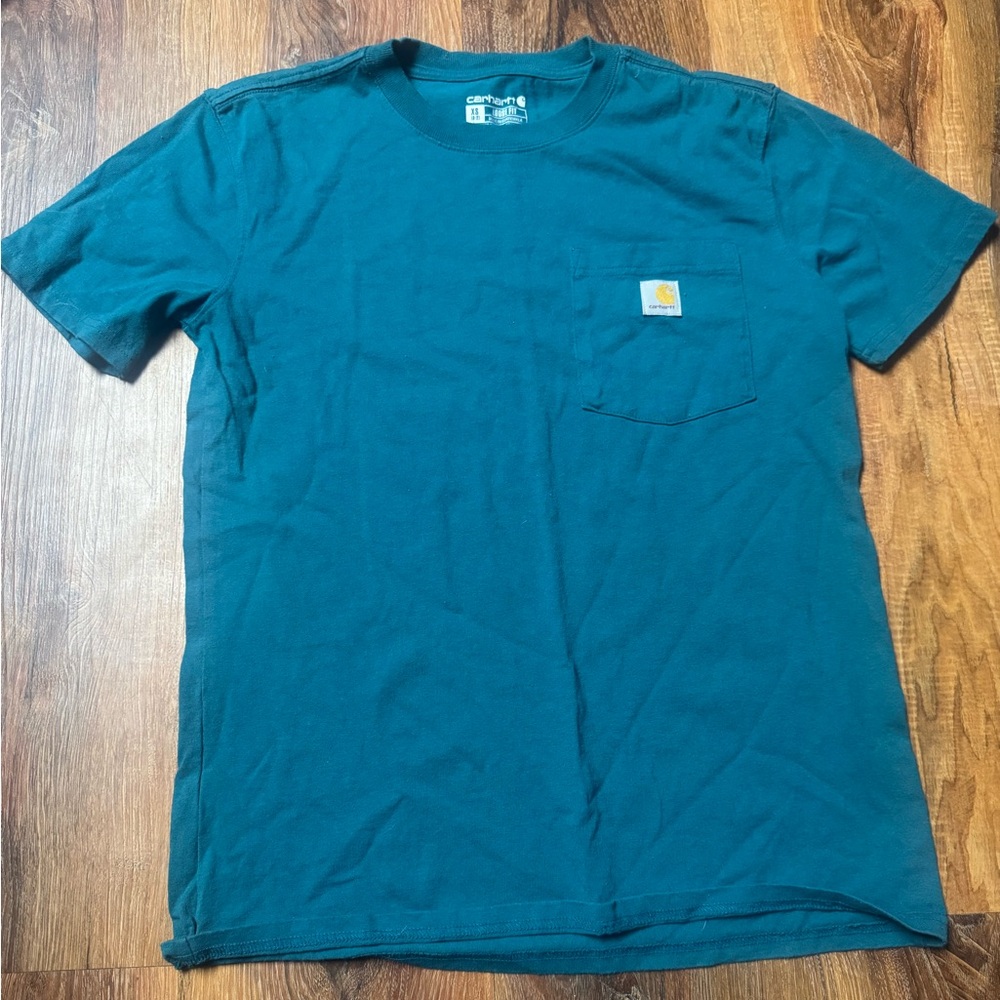 Unisex carhartt tshirt. Darker teal color.